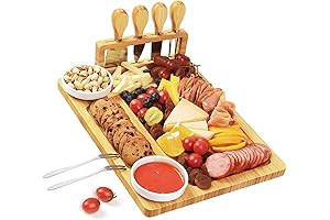 Premium Bamboo Charcuterie Cheese Board Set