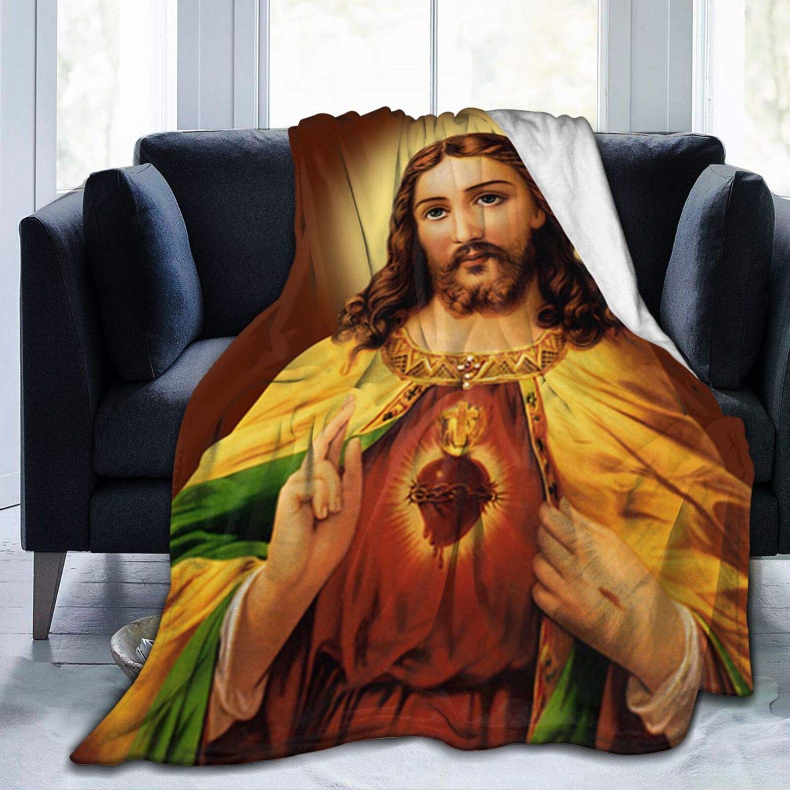 Amazon.com: Sacred Heart Jesus Christ Throw Blanket Ultra-Soft