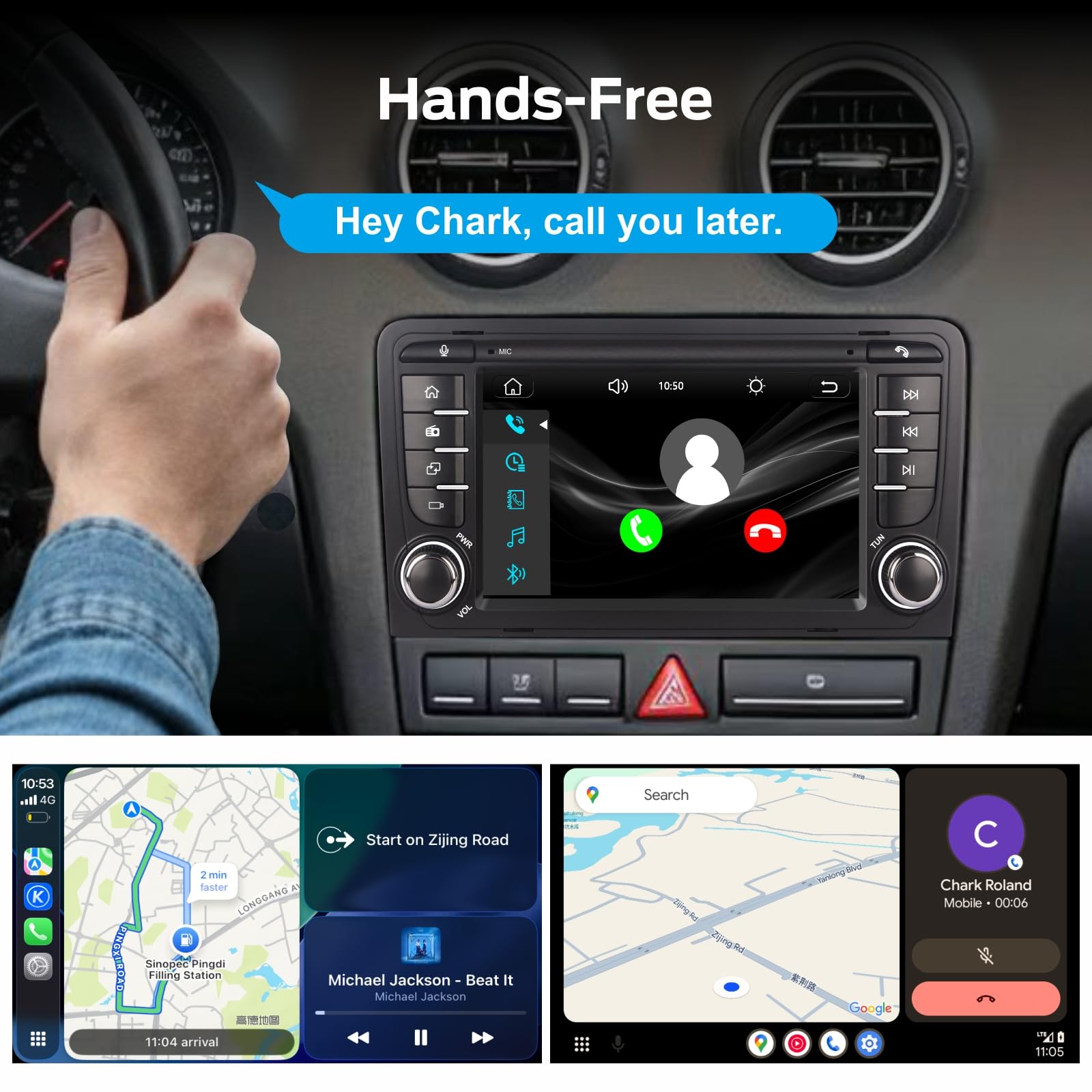 Autoradio Linux per Audi A3 S3 RS3 2003-2012 con CarPlay Wireless e Android Auto, avvio in 2 secondi, comandi fisici tramite manopola, audio di livello OEM, Porta Quadlock Plug & Play