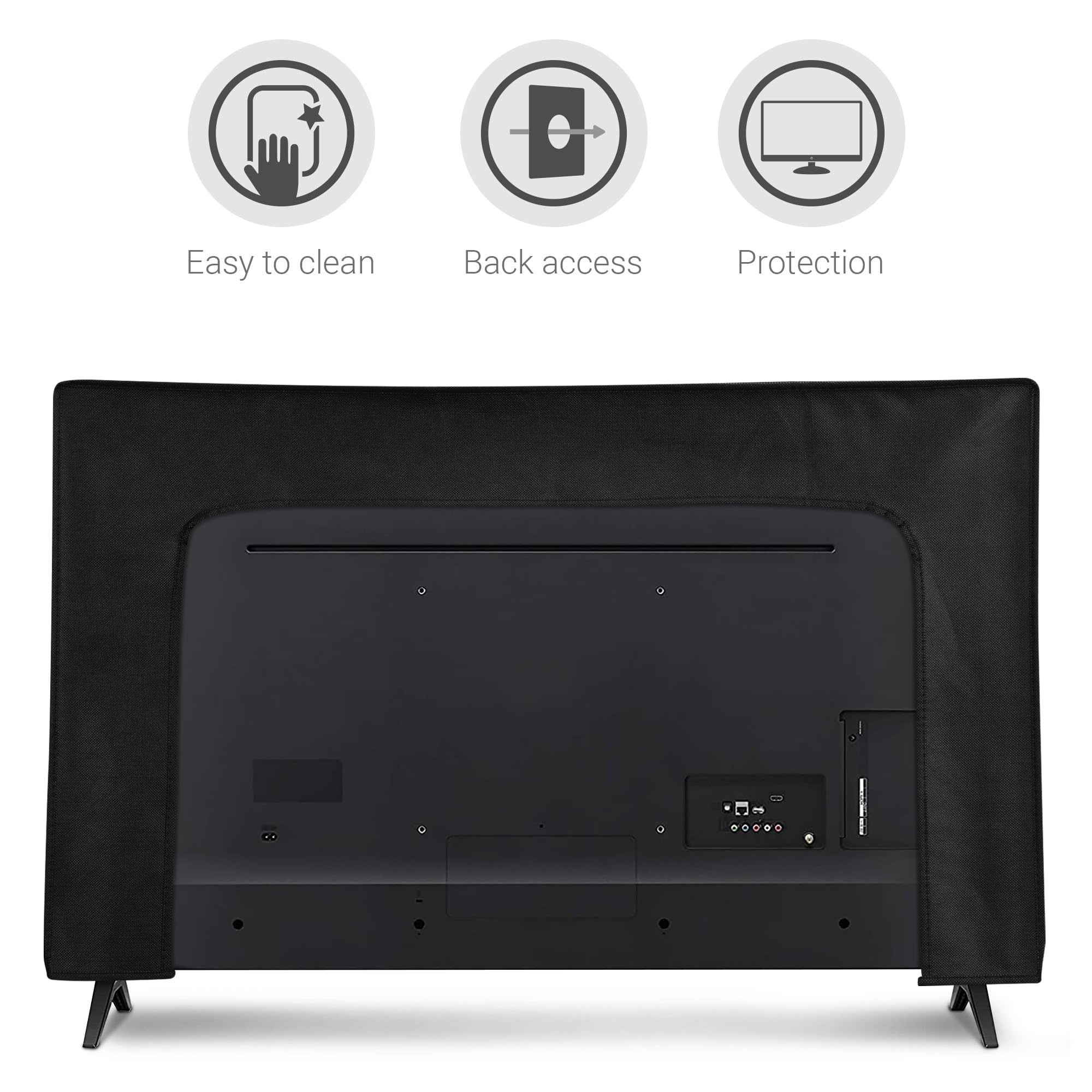 kwmobile Protezione TV 43" Cover Anti-Polvere PC TV Interno Bianco/Nero