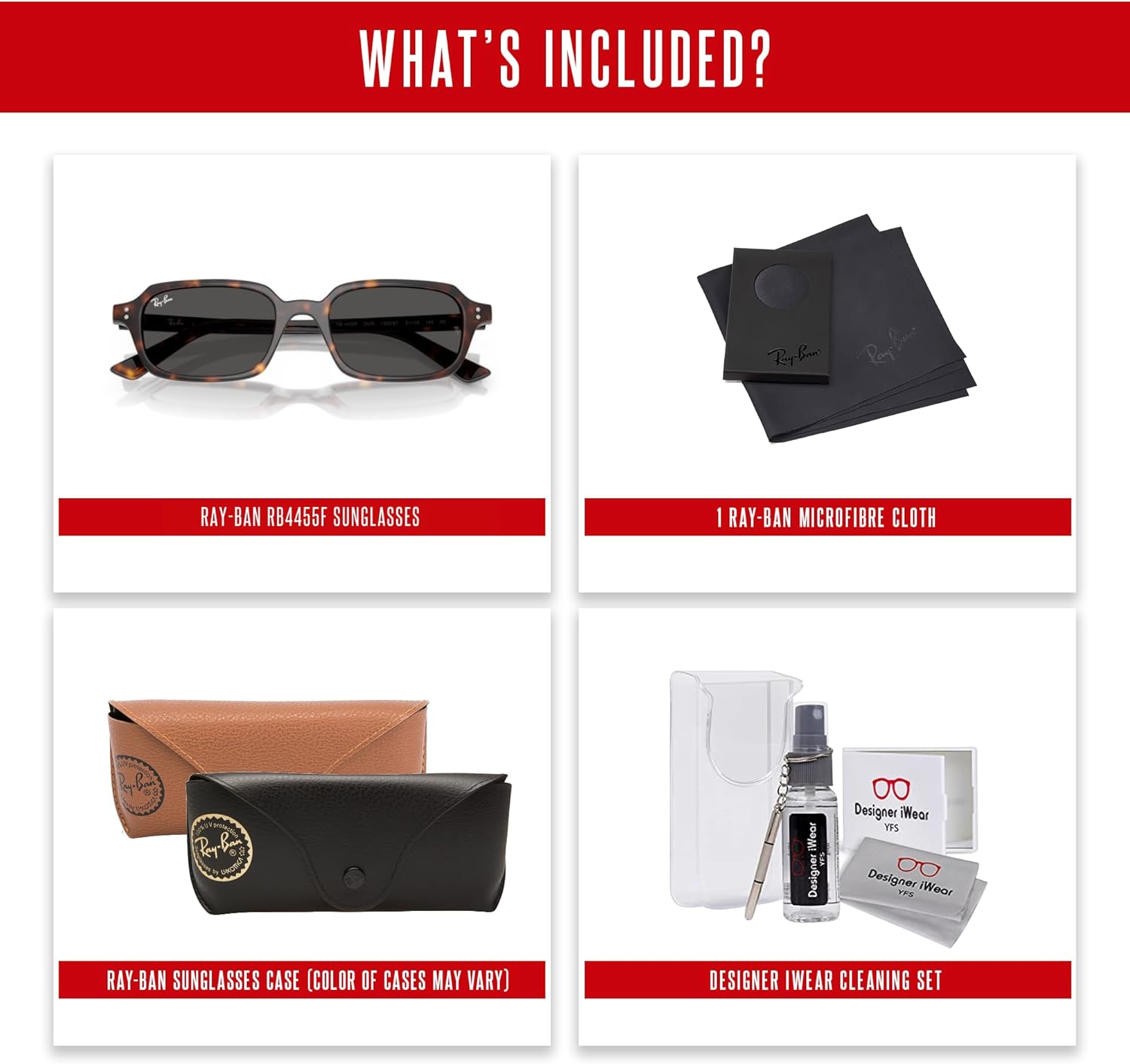 Ray-Ban RB4455F Zuri Pillow Sunglasses For Men For Women +BUNDLE with ACCESSORY EYEWEAR KIT - Image 2