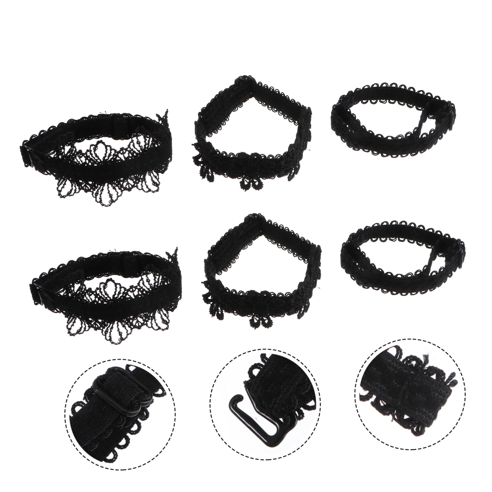 FOMIYES High Heels Ankle Straps Belt 3 Pairs of Elastic Black Shoe Strings Anti-loose Shoelaces Holding Shoe Straps for Women's Glamorous