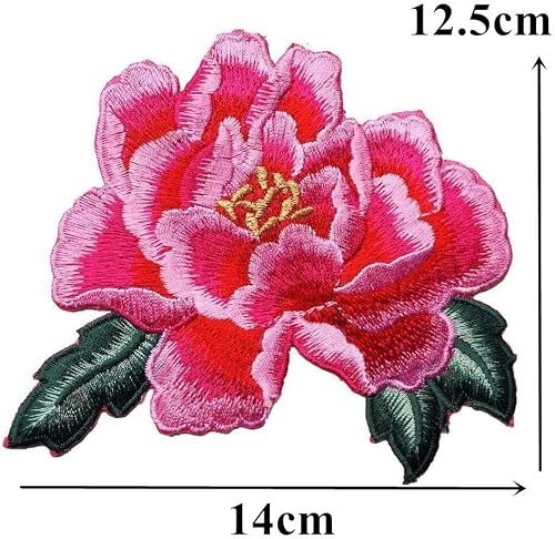 Royal Blue Peony Rose Embroidered Flower Patches Bags Appliques Sew Iron On Floral Applique Motif Clothes Decoration Hats Diy Sewing Arts Craft Making #TOP3