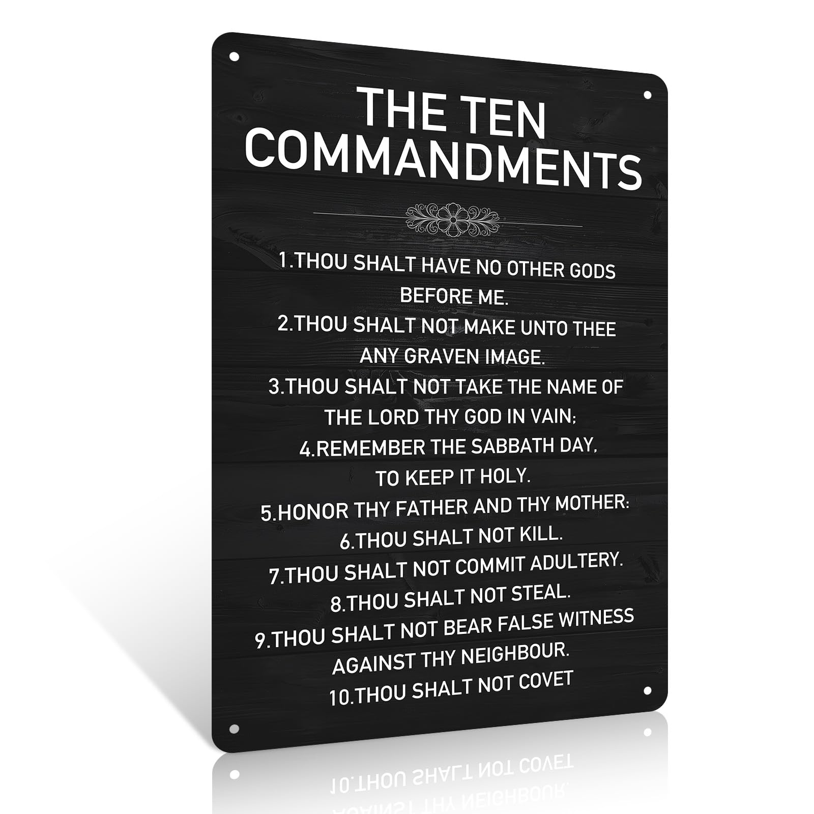 Ulord The Ten Commandments Inspirational Christian Metal Signs 8X12 Inches Motivational Wall Art