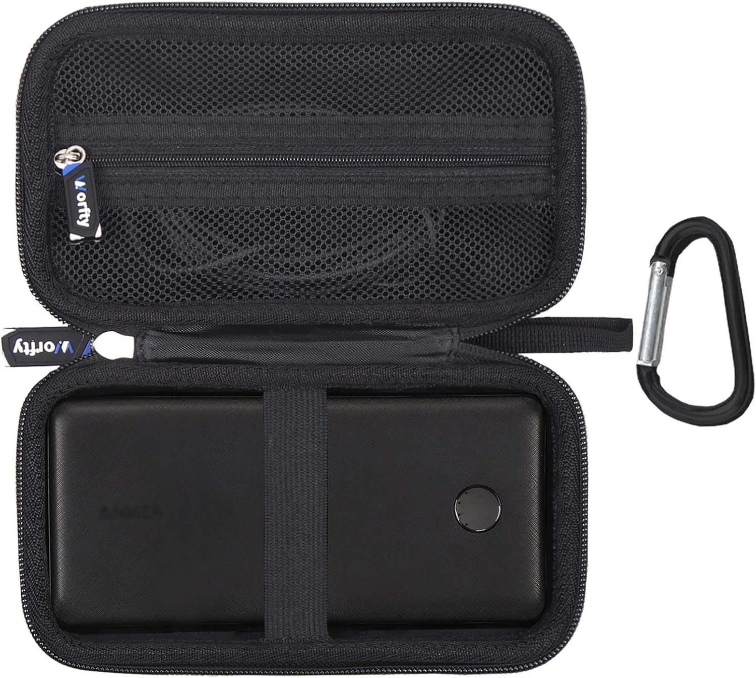 Case for Anker Power Bank(PowerCore 10K) A1229/ VEGER All in One 10000mAh (V1115)/ Belkin 10,000mAh (BPB006) Portable Charger Power Bank - Hard Travel Carrying Storage Bag (Black)