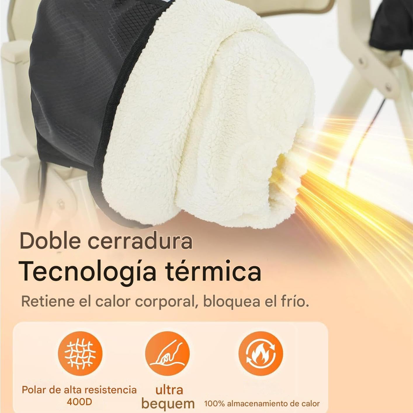 Genérico Guantes para Manillar De Andador Impermeable Y Calentador De Manos | Guantes De Ciclismo Forrados De Terciopelo Con Tiras Reflectantes Para Movilidad Bicicleta Silla Ruedas Andador Clima Frío