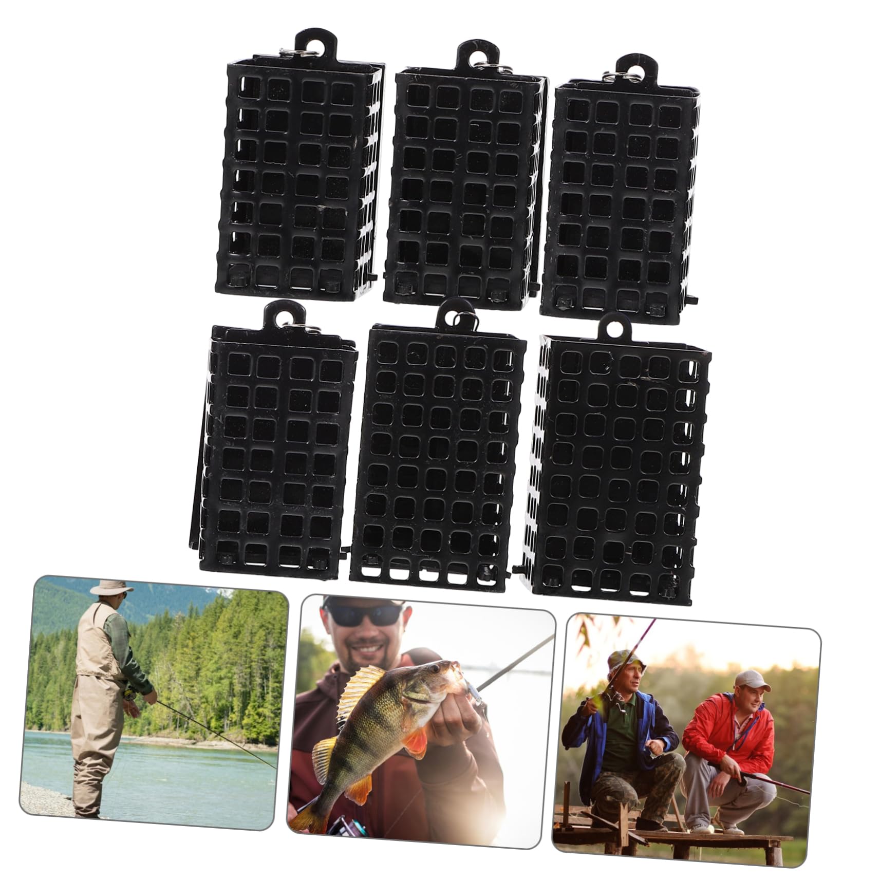 KESYOO 6Pcs Fishing Bait Cage Feeder Device for Outdoor Fishing Lure Holder with Hollow Design for Deep Water Baiting