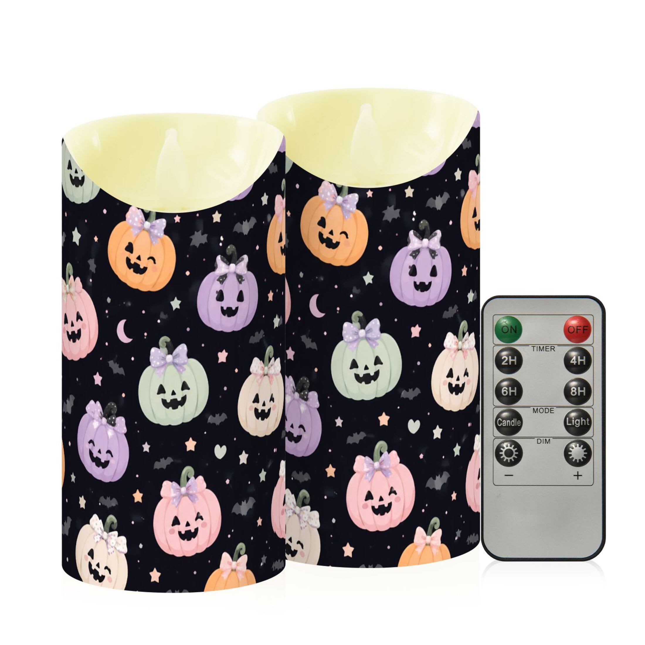 Kutsu Flameless Candles Set of 2, Battery Operated LED Flickering Candles