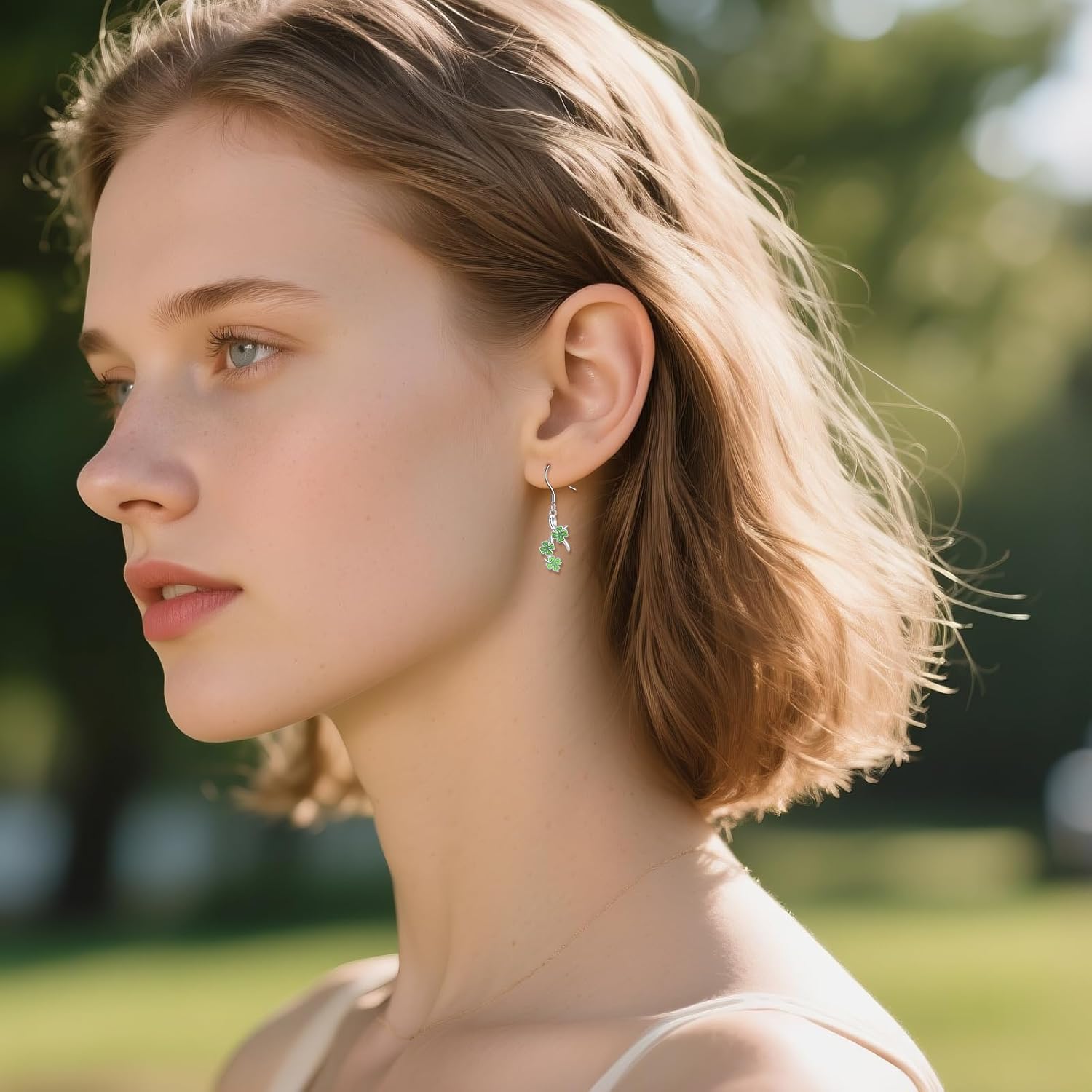 Grmdit Maple Leaf/Shamrock Earrings 925 Sterling Silver Plant Jewelry Gifts for Women