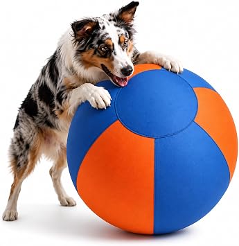 Herding Ball for Dogs, Durable Giant Herding Dog Toy for Aggressive Chewers, Inflatable Interactive Outdoor Play Ball for Medium & Large Dogs 22 Inch