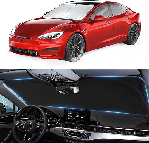 Miniatura 62 de Parasol, protector plegable para ventana delantera, plegable, visera para parabrisas 240T, cobertura completa para mantener el automóvil fresco