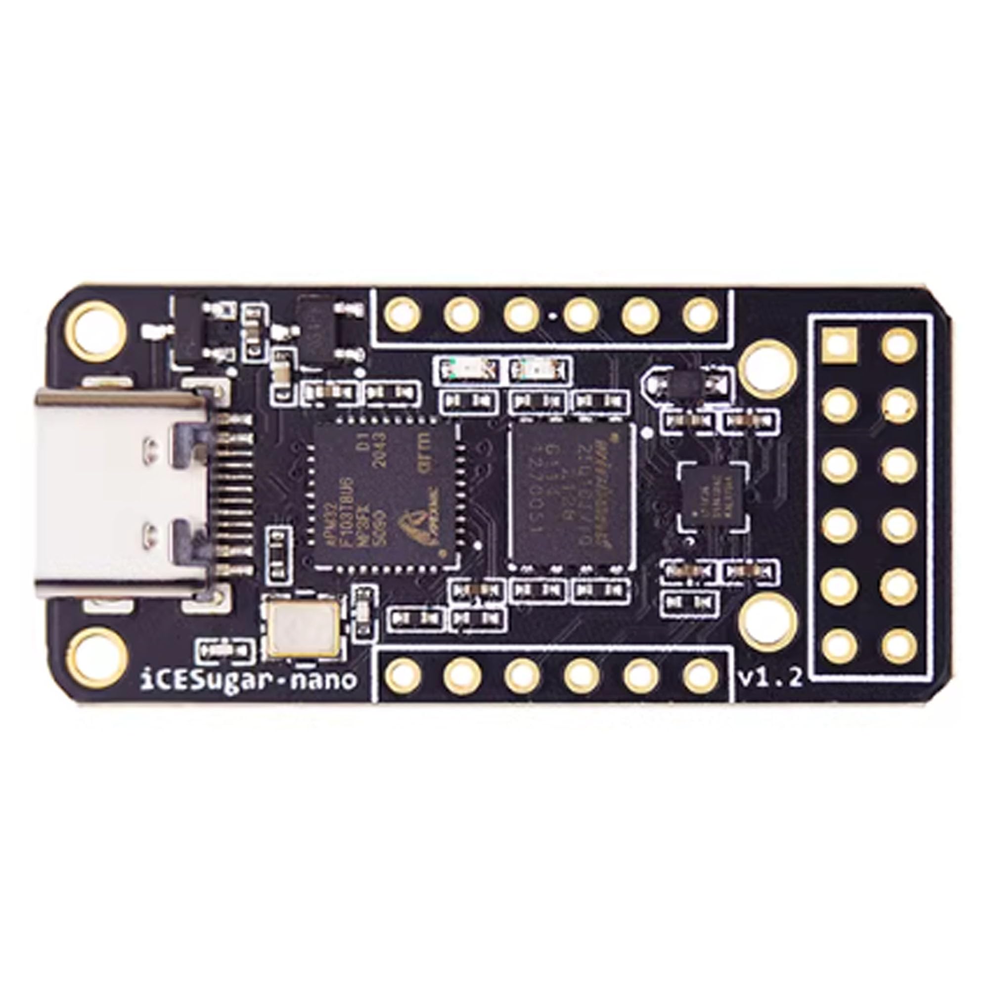 iCESugar-Nano FPGA Carte de développement avec module d'extension LED PMOD, iCE40LP1k, open source, RISC-V, pour développement électronique et projets éducatifs (iCESugar-Nano et PMOD-LED)