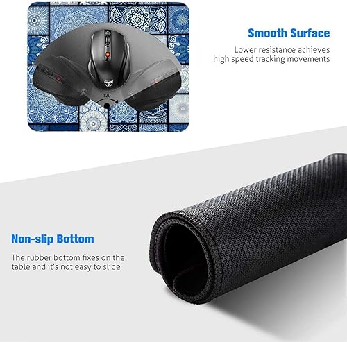 Miniatura 5 de Alfombrilla de mouse personalizada – Alfombrilla de mouse de goma antideslizante personalizada para añadir texto de imagen – Bordes cosidos –