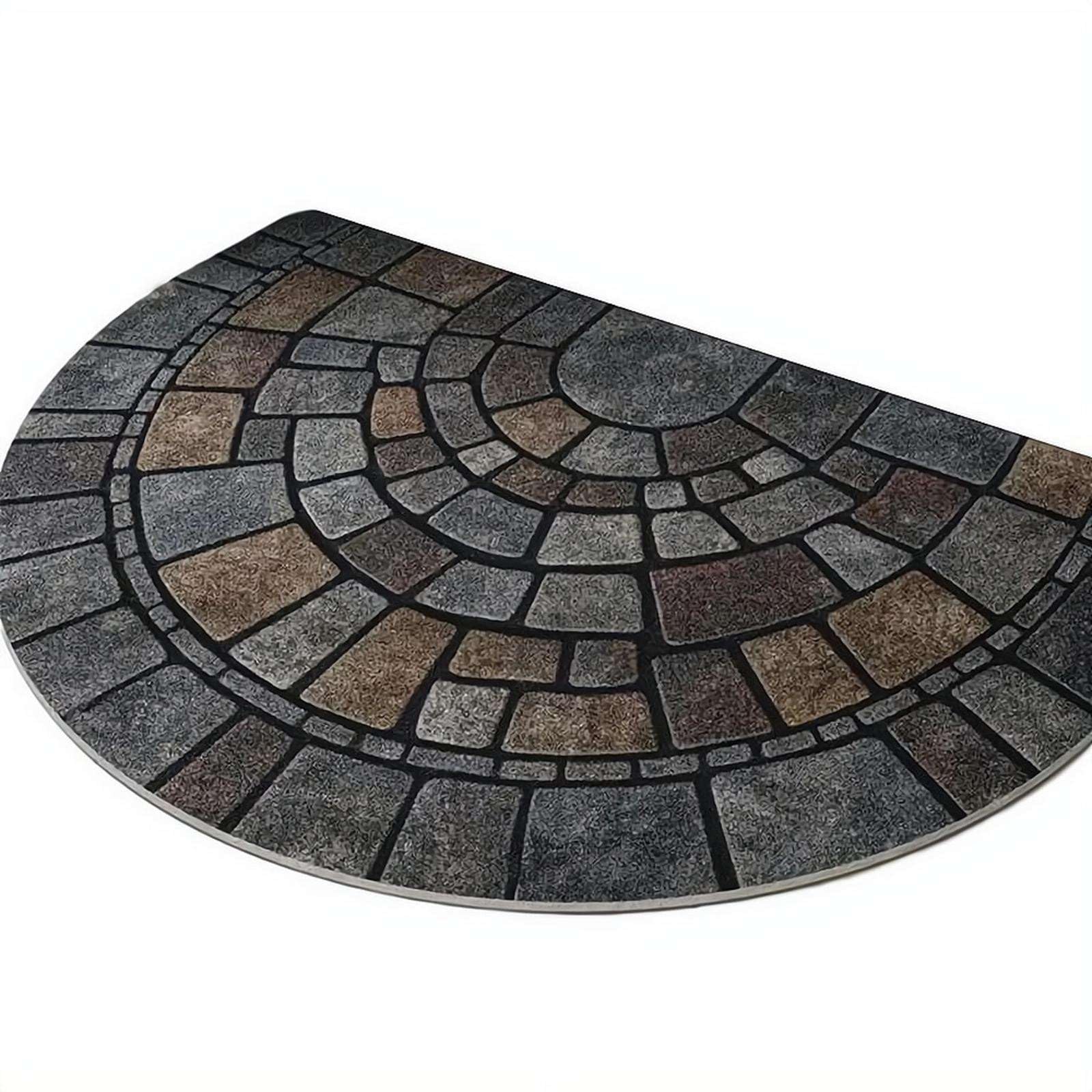 Half Moon Door Mat, Indoor Outdoor Non Slip Entrance Mat Front Door Rug for Auntum Winter Spring Summer All Seasons, 40 * 60 Cm (colorR)