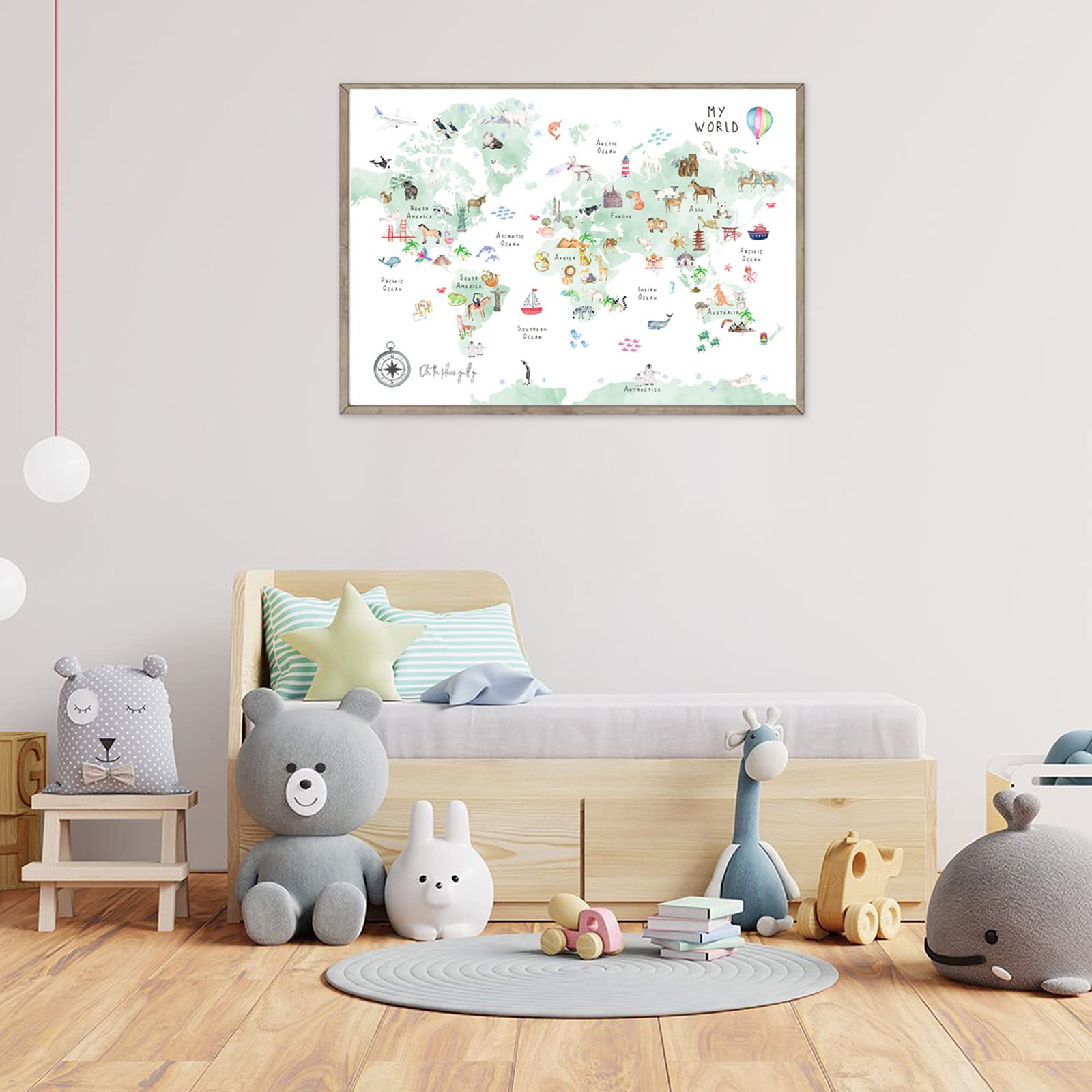 World Map Poster For Children's Rooms · Animals Of The