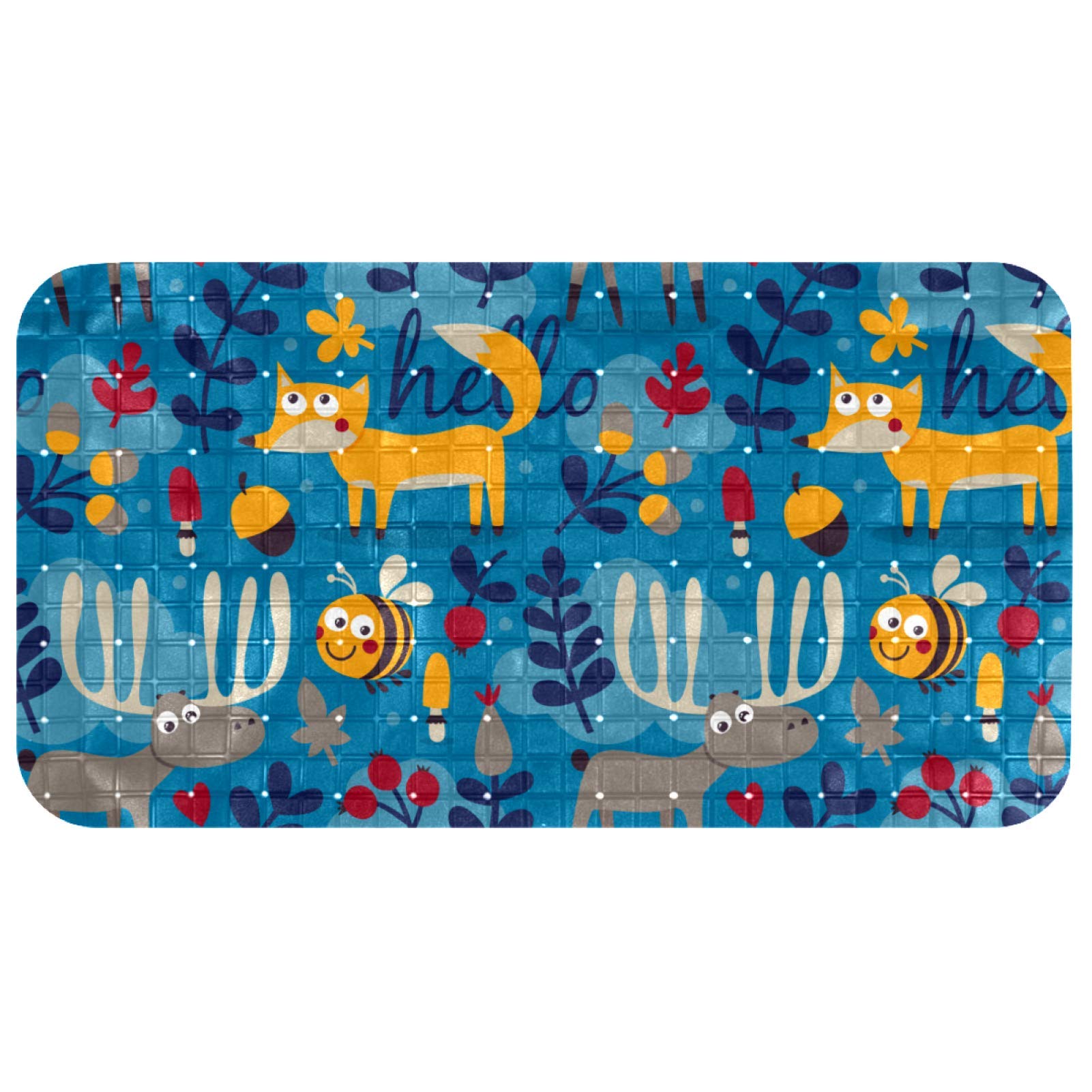 Tapis de bain anti-glisse animaux de la forêt pour sécuriser la salle de bain
