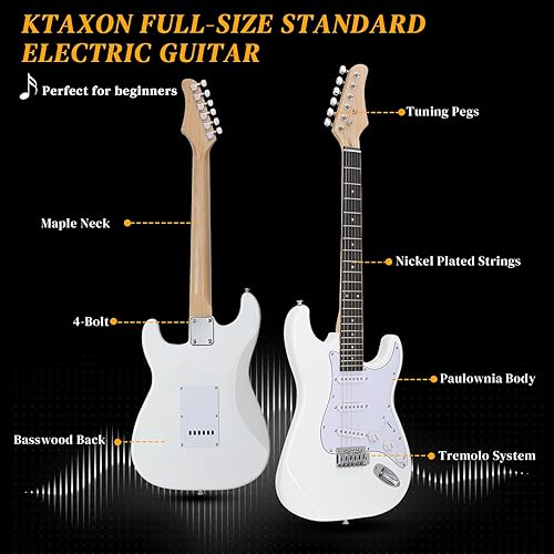 Vista 21 de Ktaxon Guitarra eléctrica de 39 pulgadas, kit de guitarra eléctrica de cuerpo sólido para principiantes de tamaño completo con bolsa de concierto