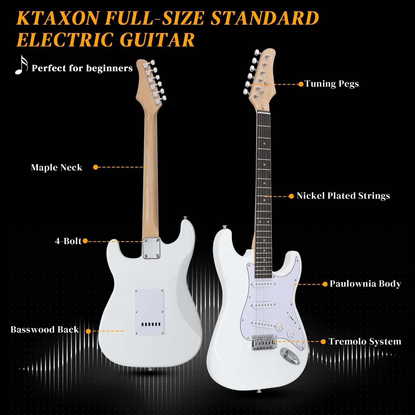 Ktaxon 39-calowa gitara elektryczna solidny korpus zestaw dla