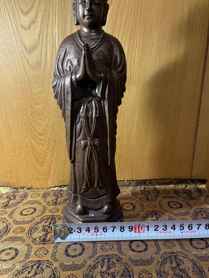 ♥仏像　銅製　観音像　330ｍｍ　観音様　骨董品　観音菩薩 ♥仏像 銅製 観音像 330mm 観音様 骨董品 観音菩薩