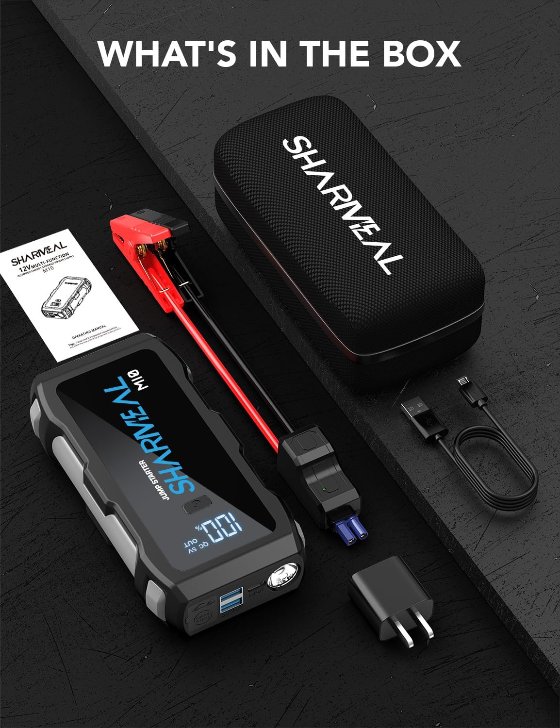 Jump Starter 6000A, 12V Car Battery Jump Starter with USB Quick Charge (Up to All Gas or 10.0L Diesel Engine), Battery Booster with 3 Modes Flashlight and Jumper Cable(Grey-6000A+Charger Block) - Image 9