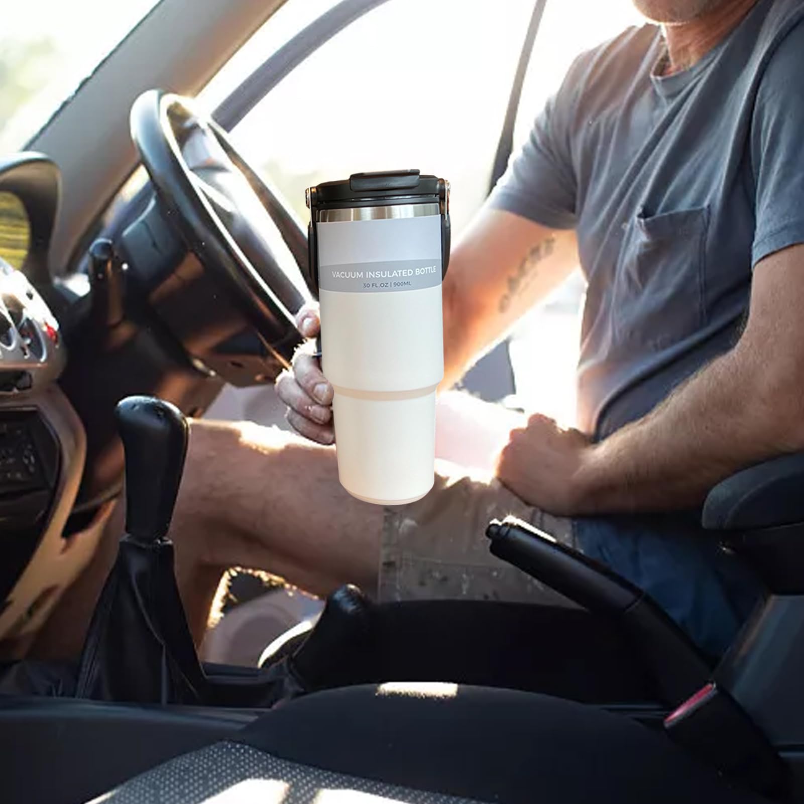 Taza de café de viaje para coche,Taza de café aislada con tapa Tazas de