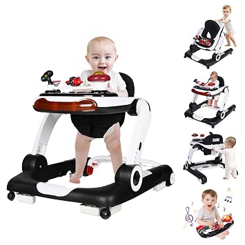 Kinder King 5 in 1 Baby Activity Walker with Wheel, Music & Lights