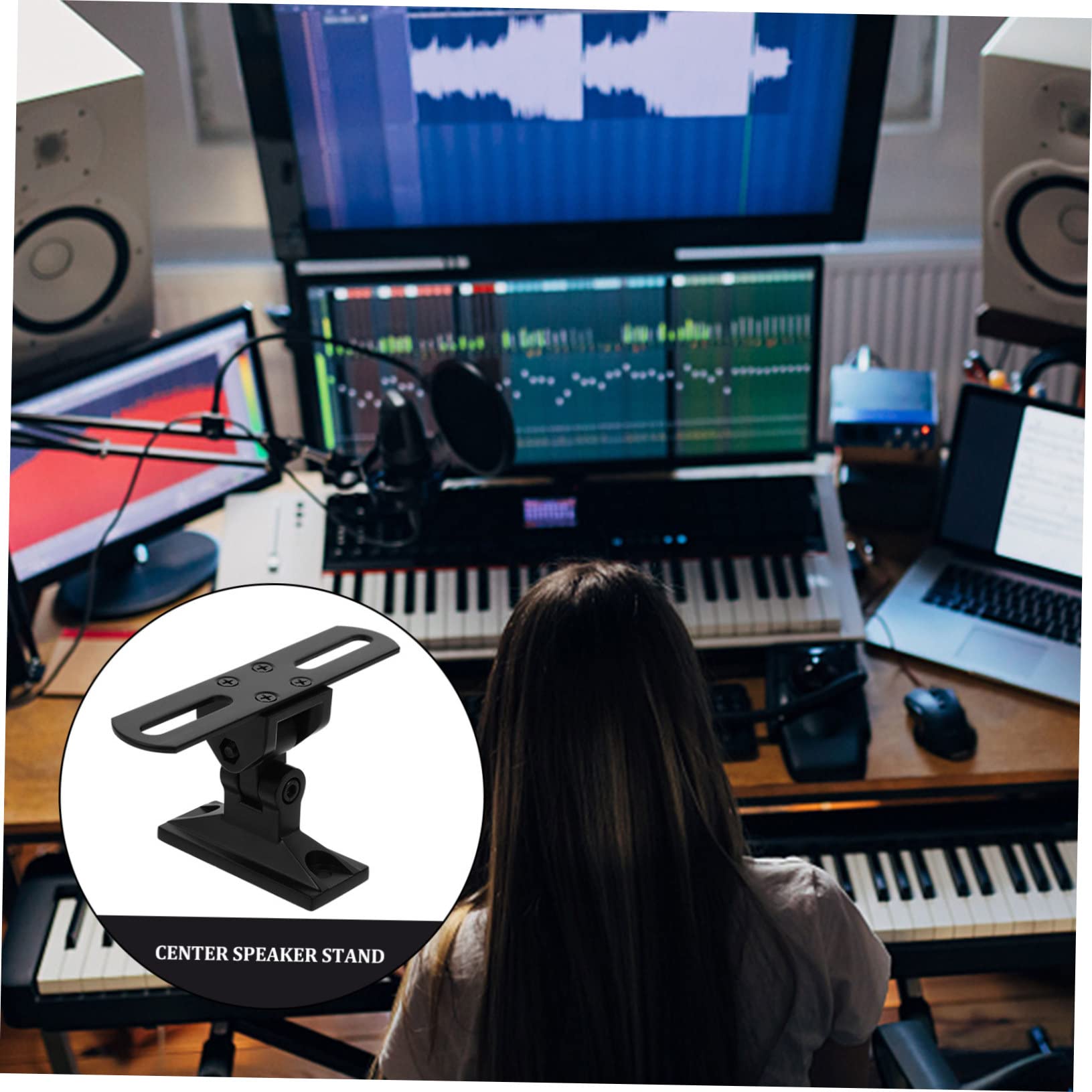 Soporte de Pared Ajustable para Altavoces Rotativos Montaje para Sonido para Sala de y Dormitorio