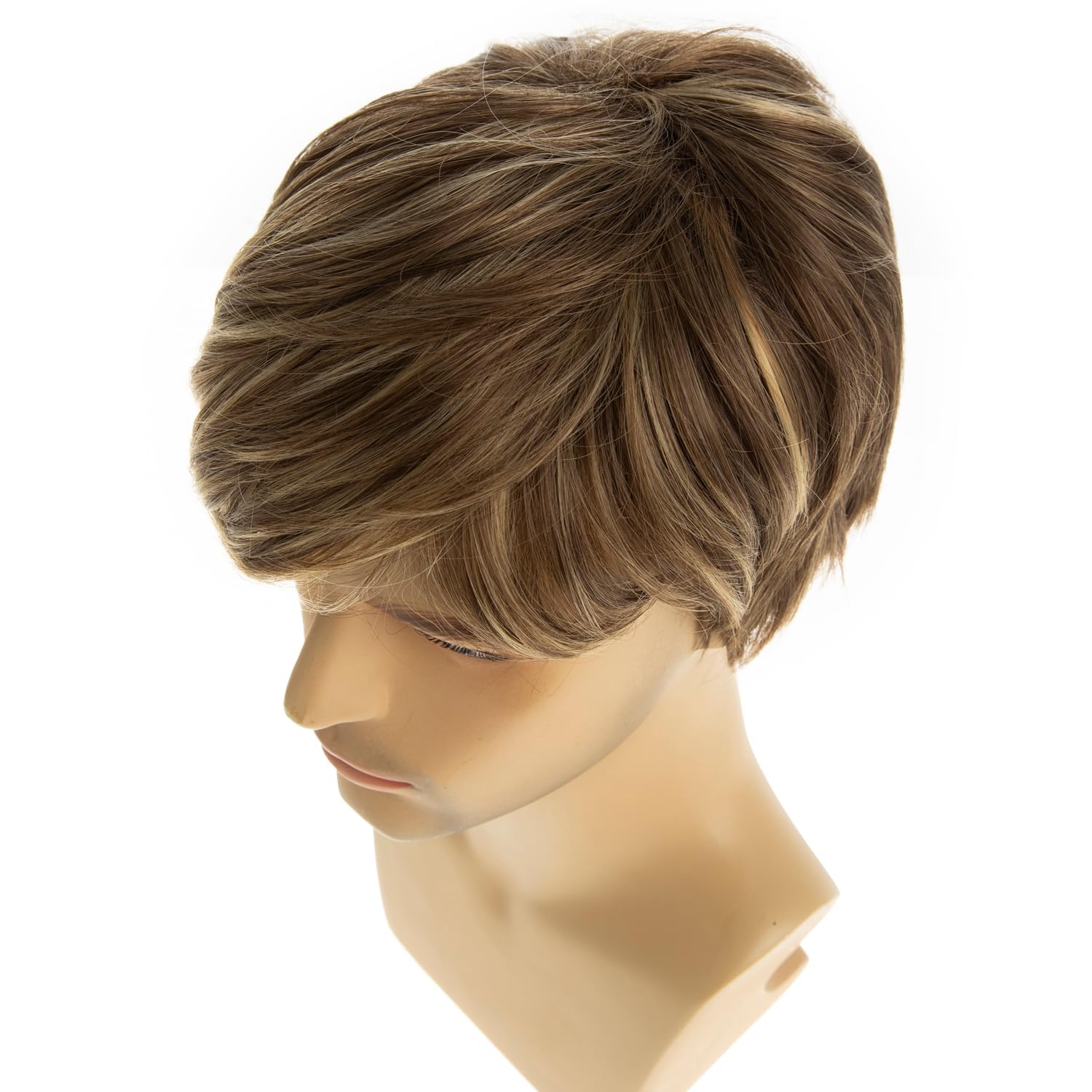 Dsimeig Mens Blonde Wig Short Straight Synthetic Blonde Mixed Brown Hair Wigs for Male Guy Daily Wear Anime Costume Halloween Cosplay Party - Image 4
