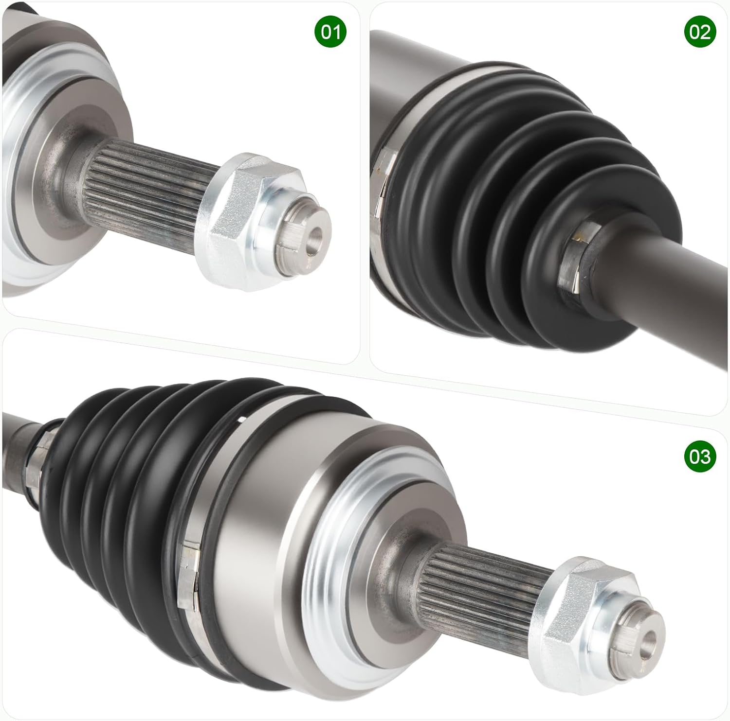 Front Left & Right CV Axle Shaft Assembly Fits for Honda CR-V 2.4 2.4L 2002 2003 2004 2005 2006,1 Pair of Driver Passenger Side CV Axle Shaft Assembly, Replace for 66-4206 66-4207