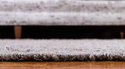 Miniatura 4 de Unique Loom Chunky Jute Collection - Alfombra de área sólida, transitoria, bohemia, 2 pies 0 pulgadas x 3 pies 0 pulgadas, gris