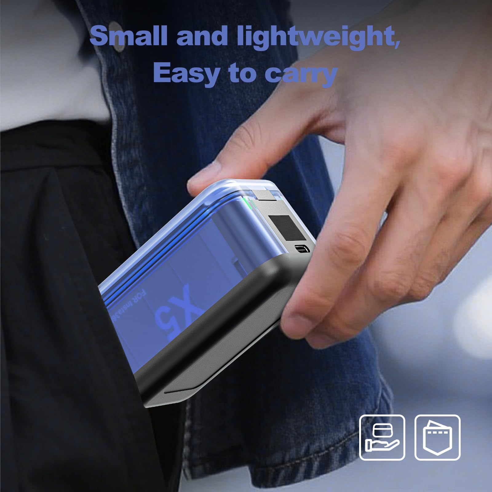 LINGHUANG Hub di Ricarica per Insta360 X5, Dual Battery Charger con Display a LED per Insta 360 X5 Batteria, Hub di Ricarica Rapida con Cavo di Ricarica