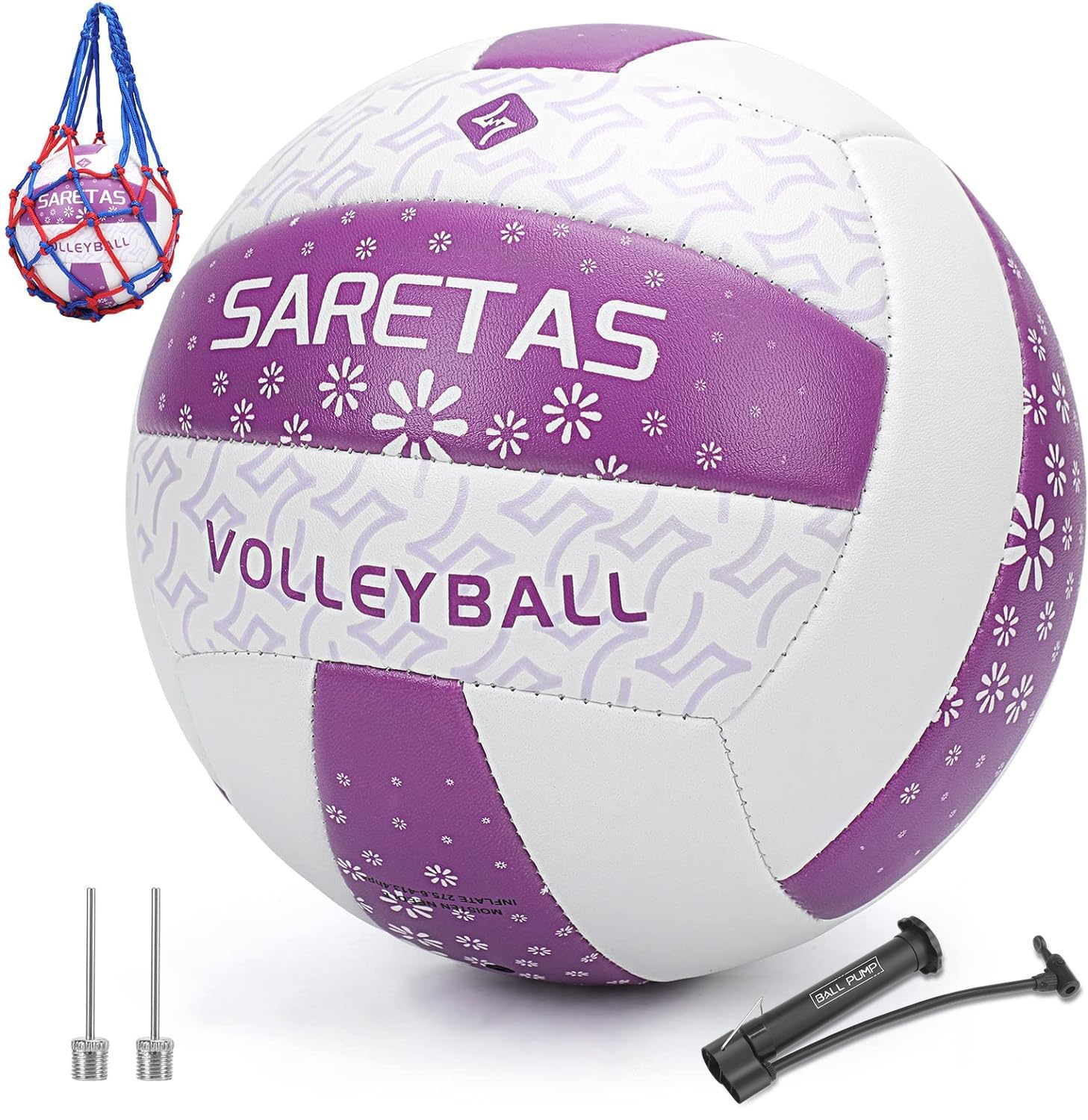 Saretas Volleyballs, PU Official Size Soft Touch Kids Volley Ball, Cute Volleyball for Girl, Christmas Volleyball Gifts for Teen Girls,Beginners,