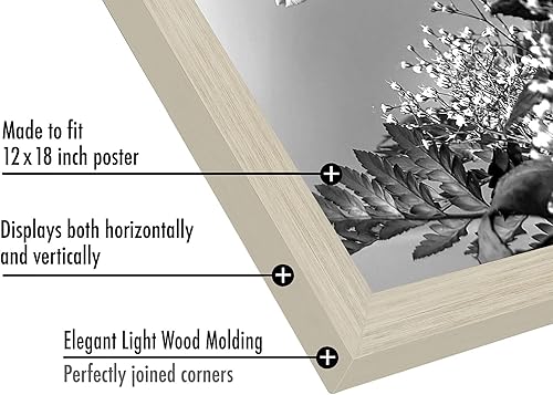 Vista 822 de Americanflat - Marco para póster de 71 x 74 cm con plexiglás pulido, portarretratos negro de madera industrializada, Epic Collection, marco ancho