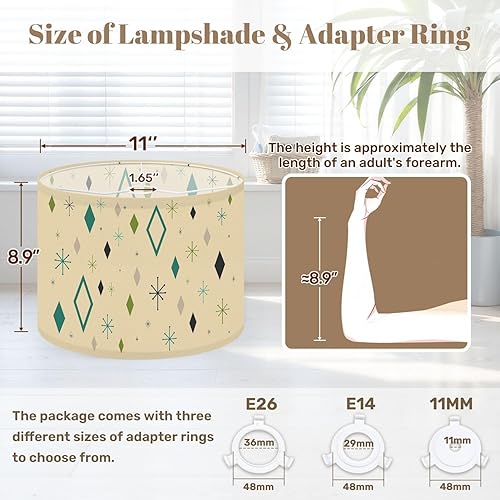 Miniatura 2 de Pantalla de tambor sin costuras, retro de los años 50, Starbust de mediados de siglo, moderna, repetida de los años 50, espacio medio, pantalla de