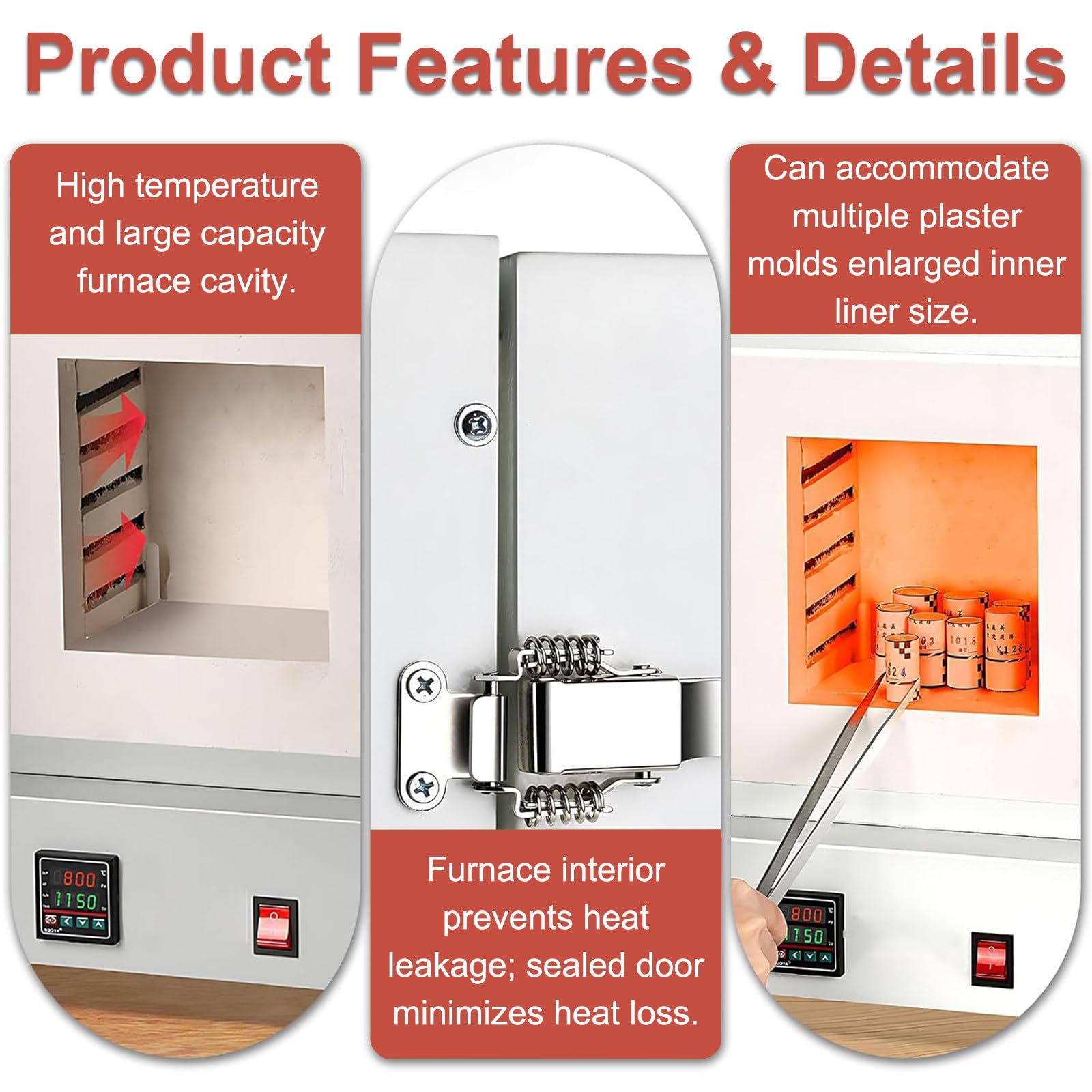 Forno Elettrico per Ceramica a Casa, Forno di Fusione da 2000W, Forni per Ceramica, Forno per Trattamento Termico a 1150℃ con Display Digitale Intelligente per La Creazione di Gioielli