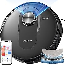 Proscenic Q8 Update Robot Aspirapolvere Lavapavimenti con Mappatura, Robot Pavimenti 6000Pa 200min, LiDAR Intelligente, Controllo APP, Alexa, WiFi, Siri, IFTTT, Ideale per Pulizia Domestica, Peli Animali