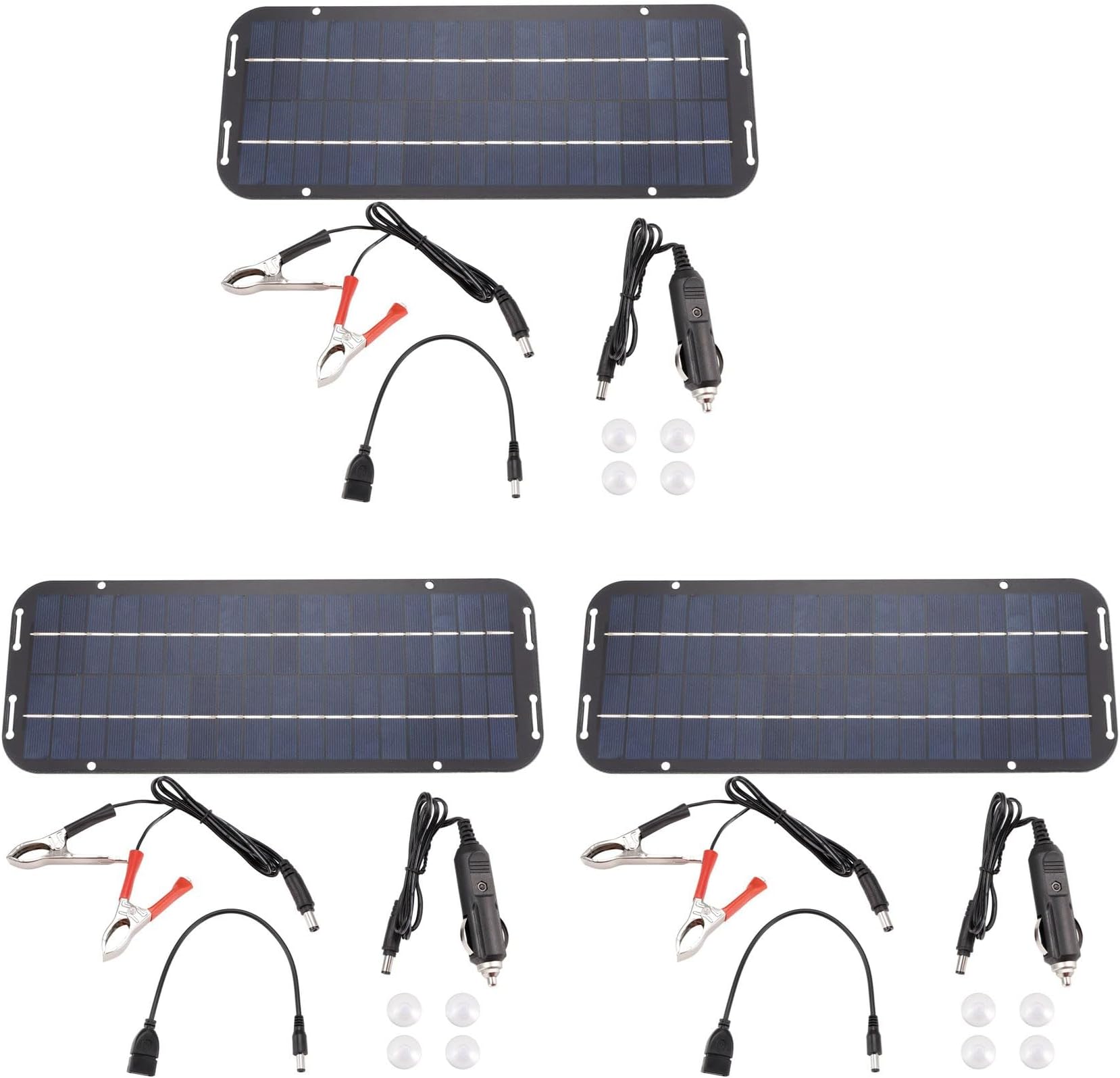 ISTOVO 3X 12V 60W Solar Panels Charger Car Motorcycle Kick Scooter Solar Panel Car Charger Battery Efficient Maintenance