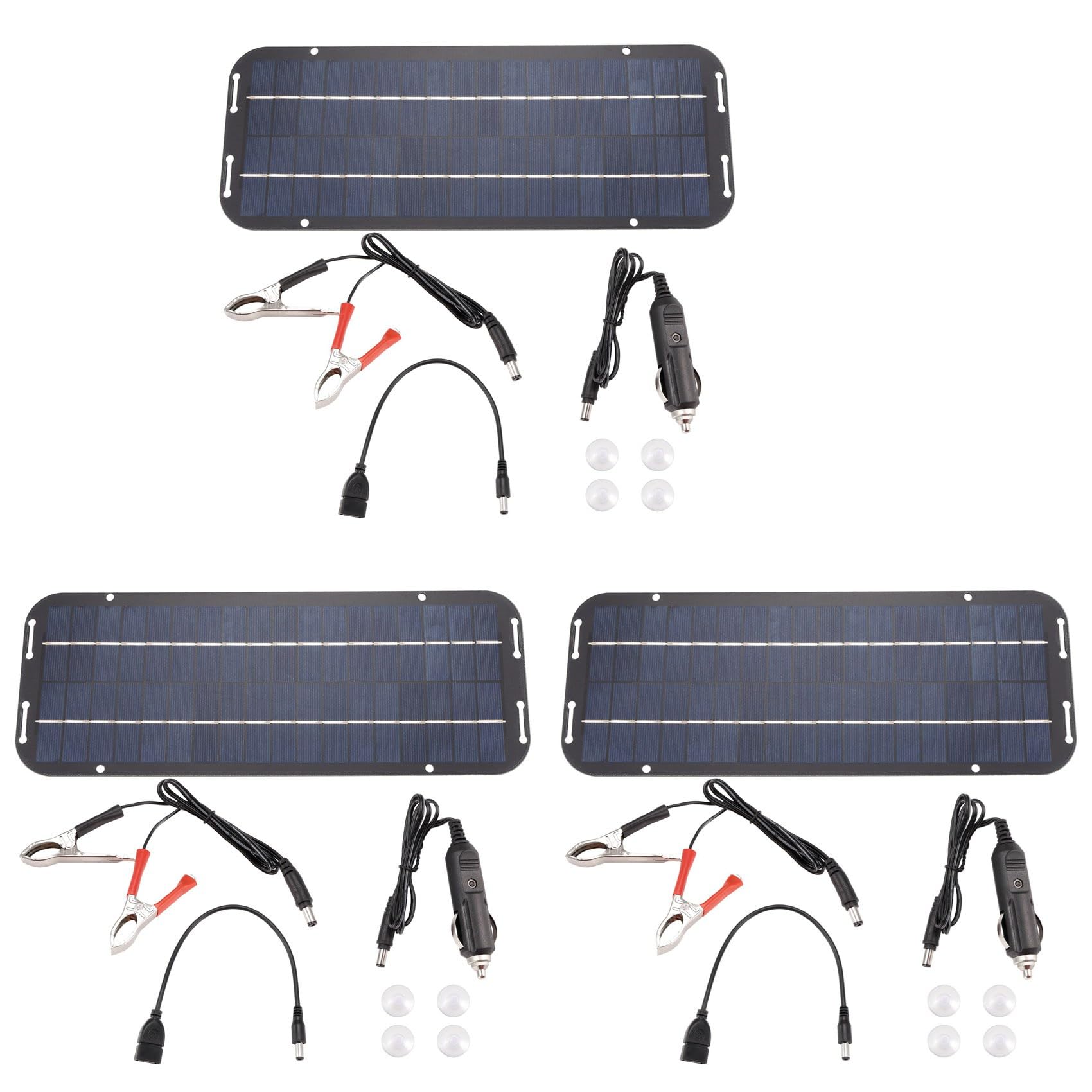 ISTOVO 3X 12V 60W Solar Panels Charger Car Motorcycle Kick Scooter Solar Panel Car Charger Battery Efficient Maintenance
