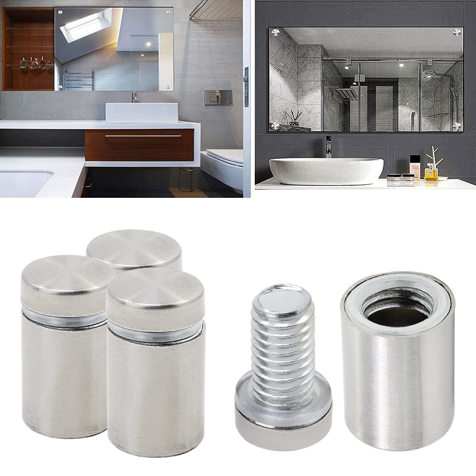 Distanziali Per Plexiglass 30 Pz - In Acciaio Inox, Per Targhe E Cartelloni Pubblicitari - Foto 3