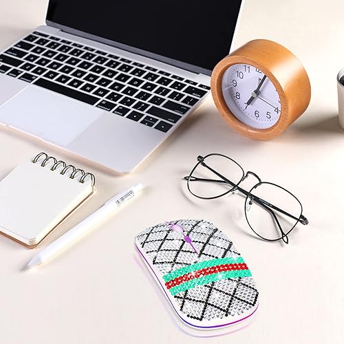 Miniatura 8 de Ratón inalámbrico, ratón óptico silencioso de 2.4 GHz con conexión inalámbrica Bluetooth de modo dual RGB colorido luminoso para