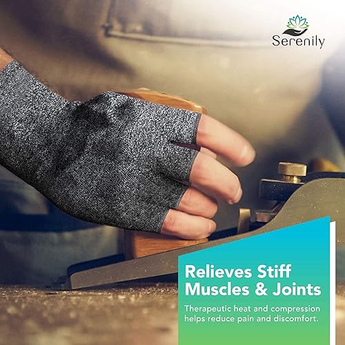 Miniatura 5 de Serenily Guantes de artritis  Guantes de compresión de mano para mujeres y hombres Guantes ortopédicos para túnel carpiano hinchazón y síndrome de