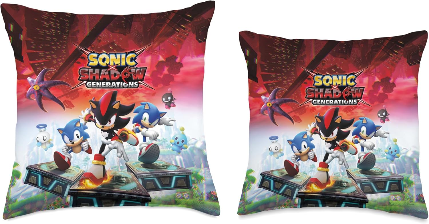 Sonic The Hedgehog, Sonic X Shadow Generations - Key Art Throw Pillow