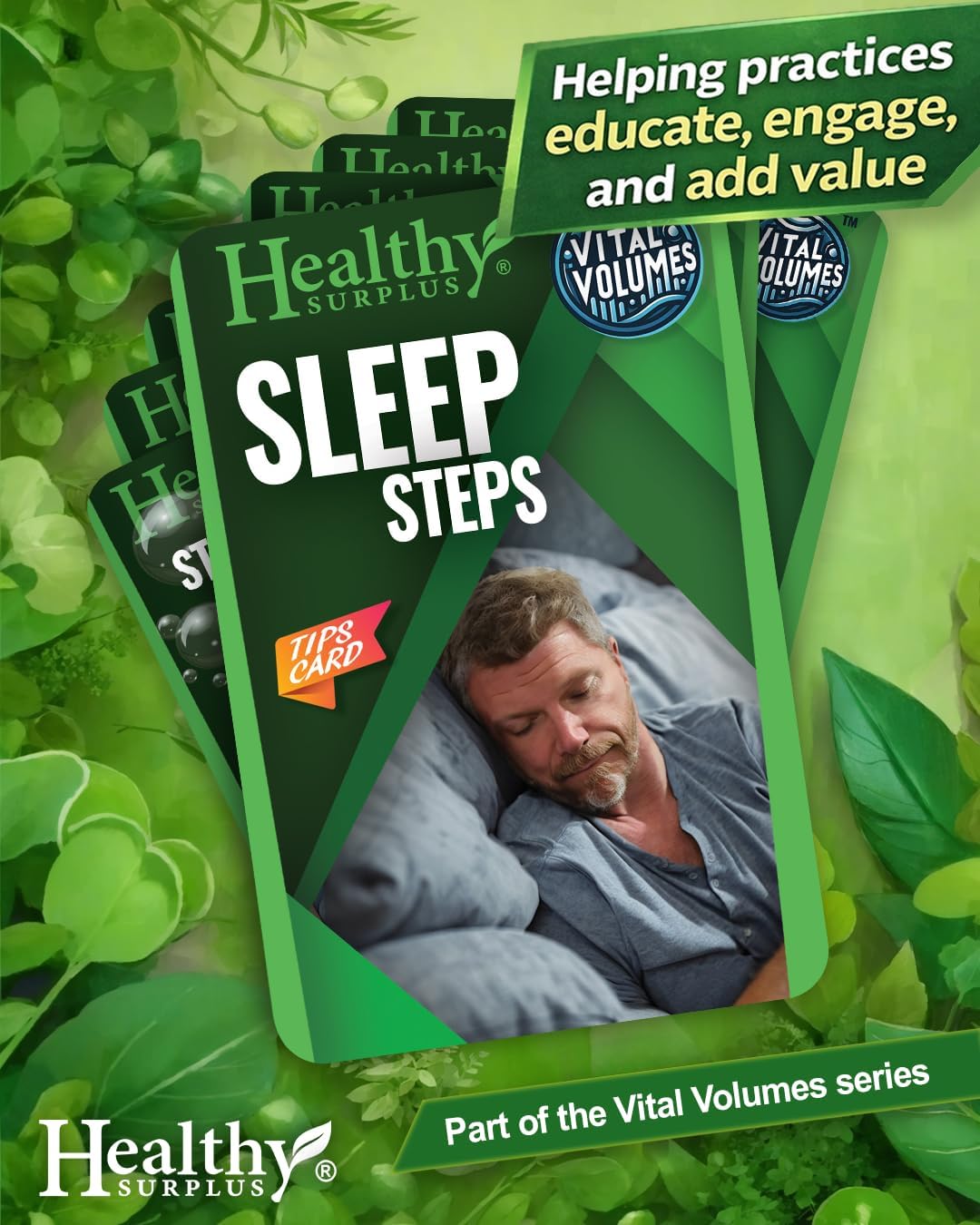 Equate Sleep-Aid Diphenhydramine HCI 25 mg 365 Caplets and Vital Volumes Sleep Steps Tips Card