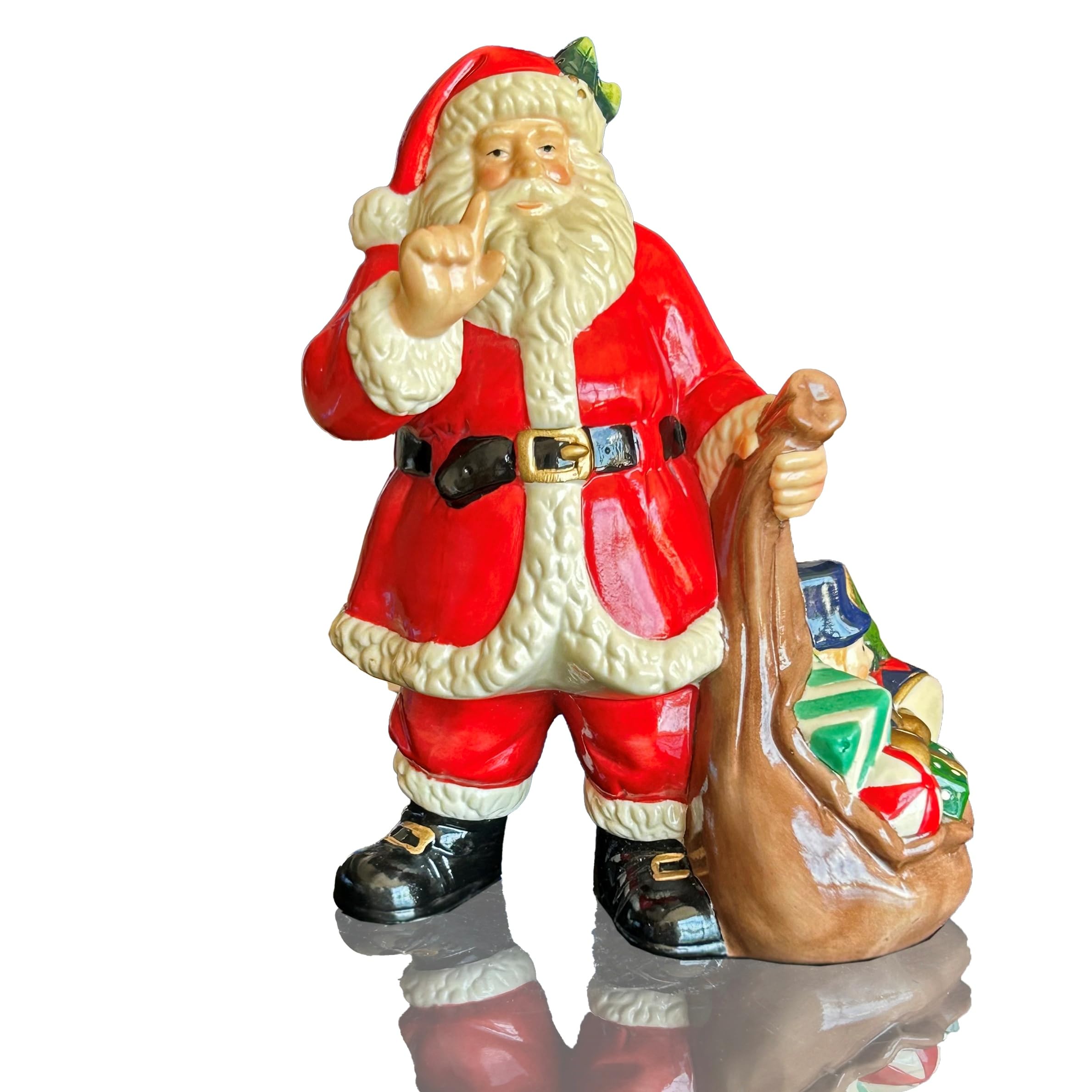 Père Noël avec cadeaux en porcelaine MTME pour sublimer votre table et cheminée de Noël