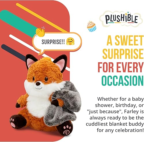 Vista 17 de Benny Bunny Blankie Bestie, 2 en 1 animal de peluche y manta, juguete de peluche sensorial suave regalo para niñas, niños, bebés, niños pequeños