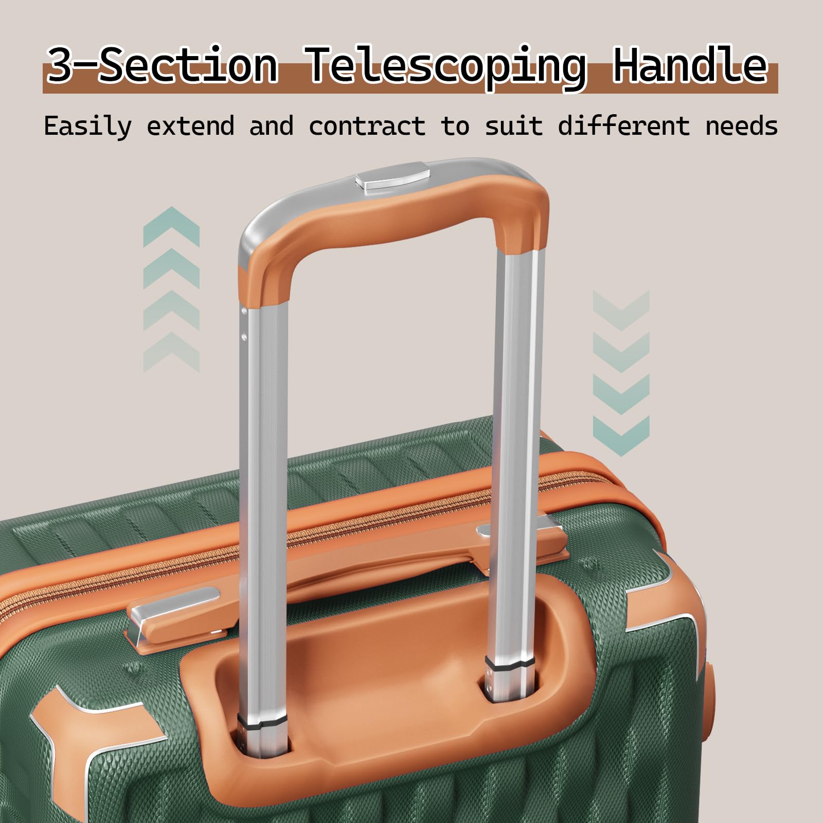 Melalenia Luggage Sets 7 Piece Hard Shell Carry on Suitcase with Spinner Wheels and TSA Lock, Lightweight Travel Duffel Bag for Women, Beige Brown