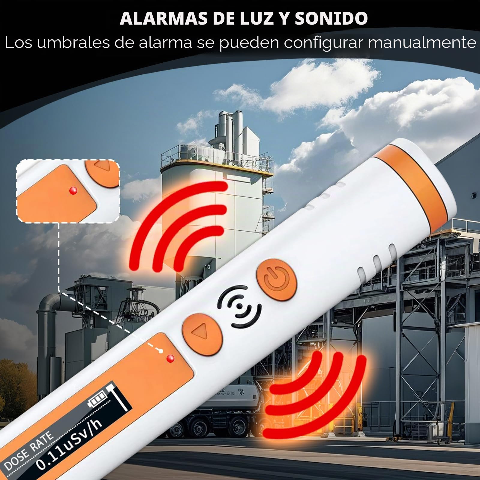 Contador Geiger Detector de Radiación, Forma de Bolígrafo Dosímetro Personal Rayos X Beta Gamma, Monitor de Radiación Nuclear, Diseño de Bolsillo Recargable