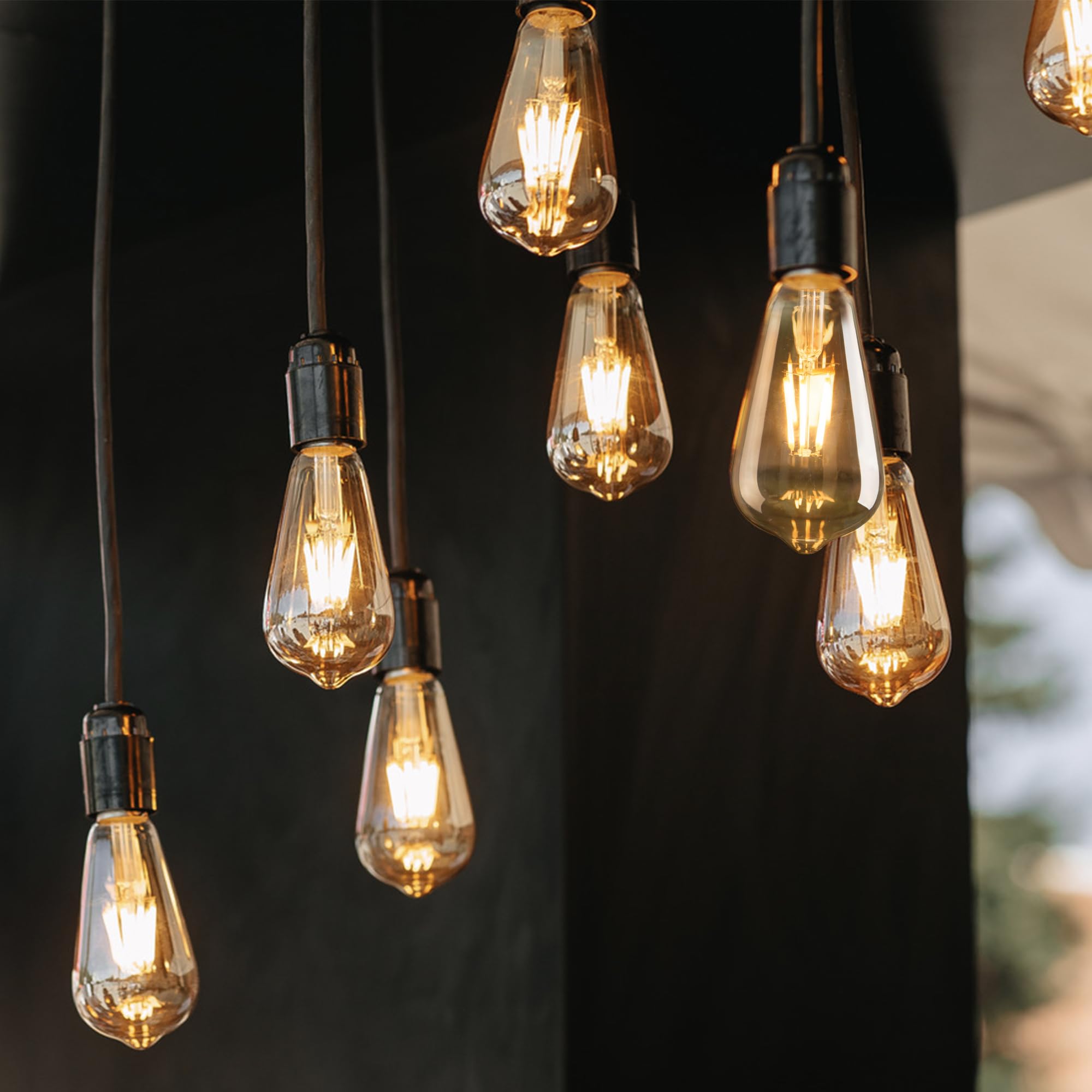 YOUDIAN Vintage Bayonet LED Light Bulb 4W,40 Watt Equivalent,B22 ST64 2700K Warm White Bulb,Antique/Retro Amber Glass Lamp,Not-dimmable,Bayonet LED Filament Lamp Squirrel Cage,400LM - Image 4
