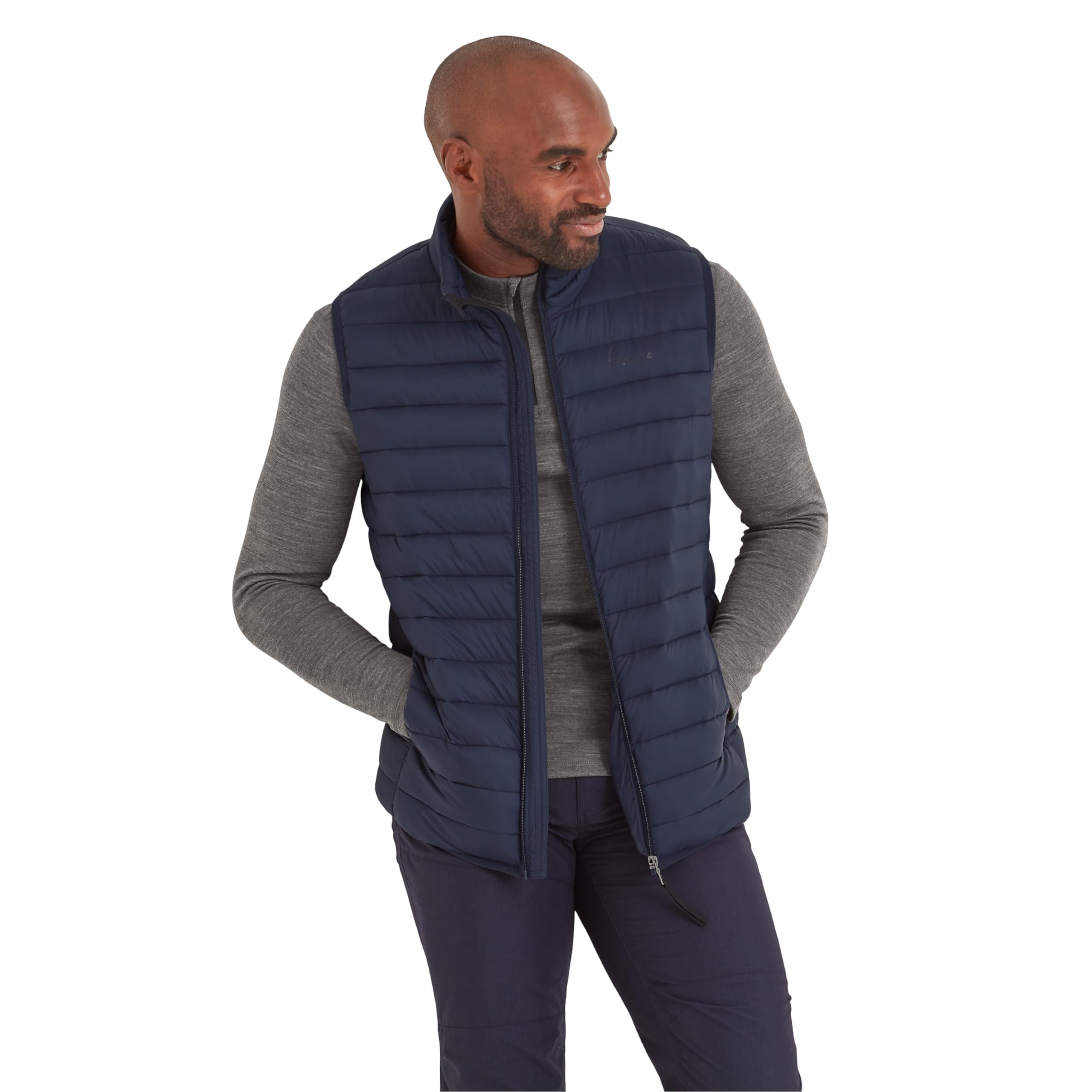 Tog24 Men's Dark Indigo Gibson Lightweight Padded Gilets Puffer Quilted Vests Windproof Body Warmer Outerwear Sleeveless Jackets For Hiking Running Fishing Golf 5XL