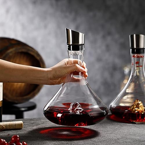 Miniatura 2 de AMAZACER Decantador de vino, respirador de vino de gran capacidad, juego de copas de vino aireadas a mano, 60.9 fl oz  61 onzas con tapa aireadora